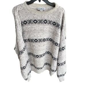 RUFFIAN Blokecore Chucky fisherman knit vintage cotton sweater size XL fits 2XL